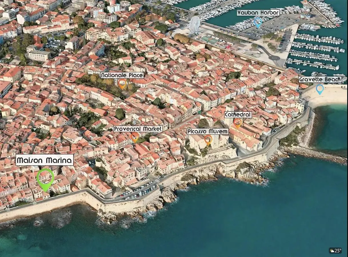 Maison Marina - Absoluty Antibes - New-Luxury Old Antibes - 1St Row Sea View Terrace 0*,
